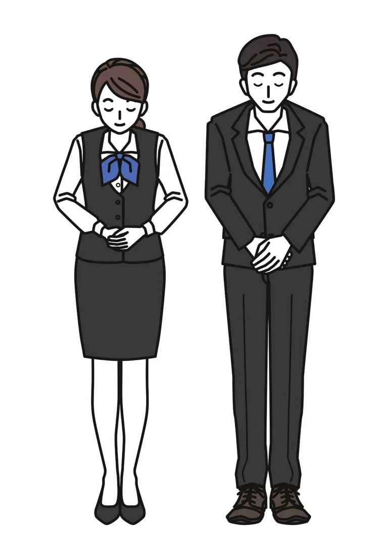 Man and Woman Bowing